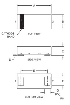 Mechanical Drawing - Central Semiconductor CMJD Current Limiting Diodes